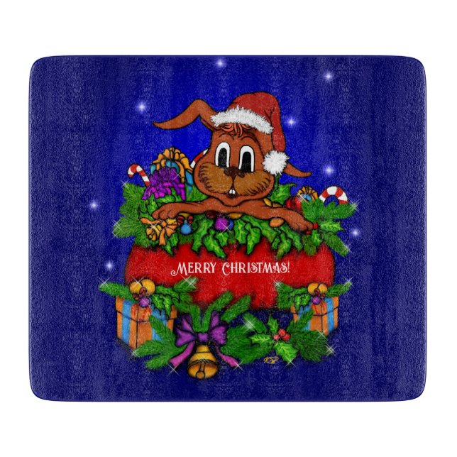 Christmas Rabbit Cutting Board (Front)