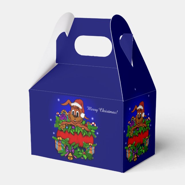 Christmas Rabbit Favour Box (Front Side)