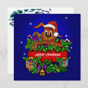 Christmas Rabbit Flat Card