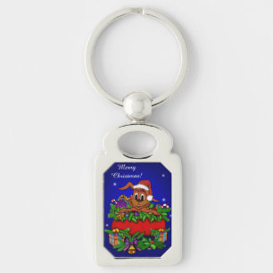 Christmas Rabbit Key Ring