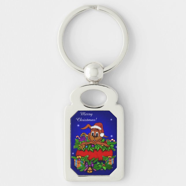 Christmas Rabbit Key Ring (Front)