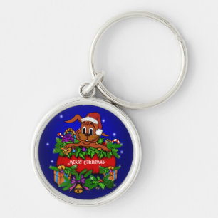 Christmas Rabbit Key Ring