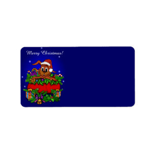 Christmas Rabbit Label