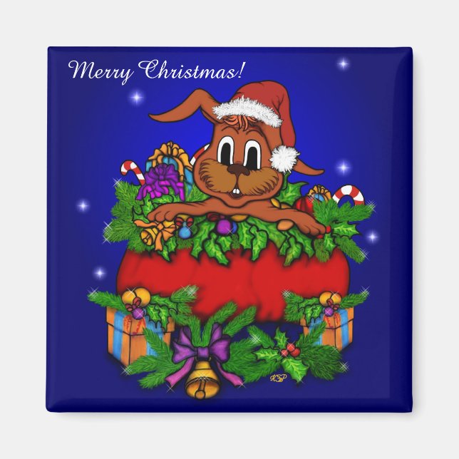Christmas Rabbit Magnet (Front)