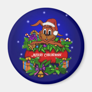 Christmas Rabbit Magnet