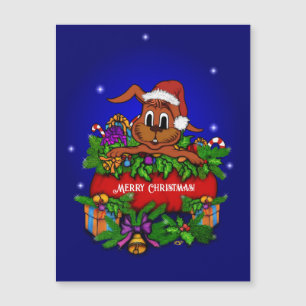 Christmas Rabbit Magnetic Card