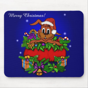 Christmas Rabbit Mouse Mat