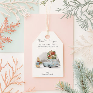 Christmas Rabbit Peter and Car  Gift Tags