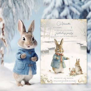 Christmas Rabbit Peter Classic Birthday Invitation