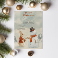 Christmas Rabbit Peter Invitation