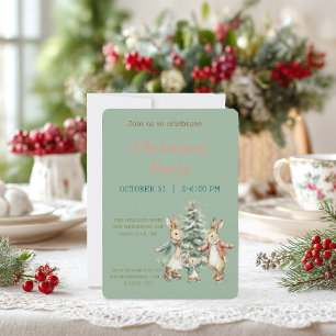 Christmas Rabbit Peter Vintage Invitation