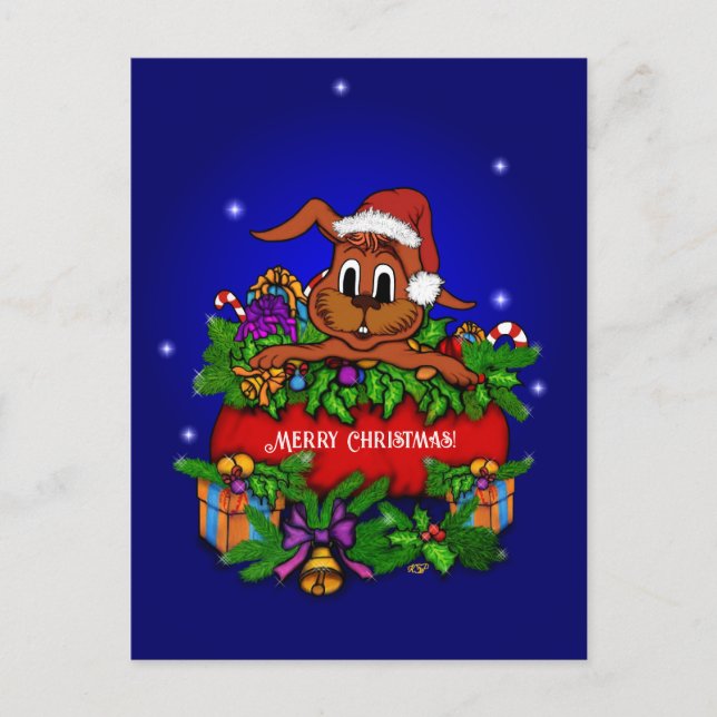 Christmas Rabbit Postcard (Front)