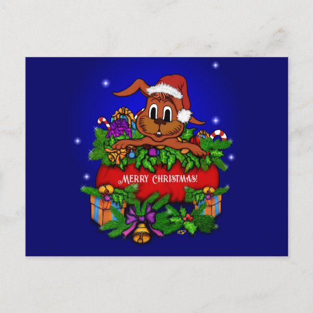 Christmas Rabbit Postcard (Front)