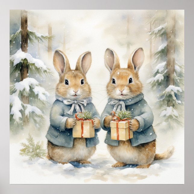 Christmas Rabbit Poster (Front)