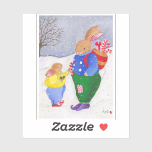 Christmas Rabbit Sticker