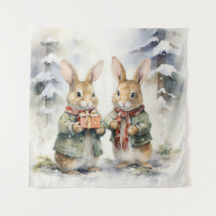 Christmas Rabbit Tapestry