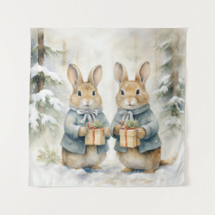 Christmas Rabbit Tapestry