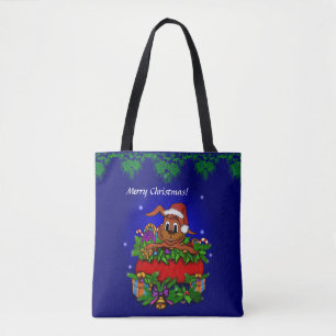 Christmas Rabbit Tote Bag
