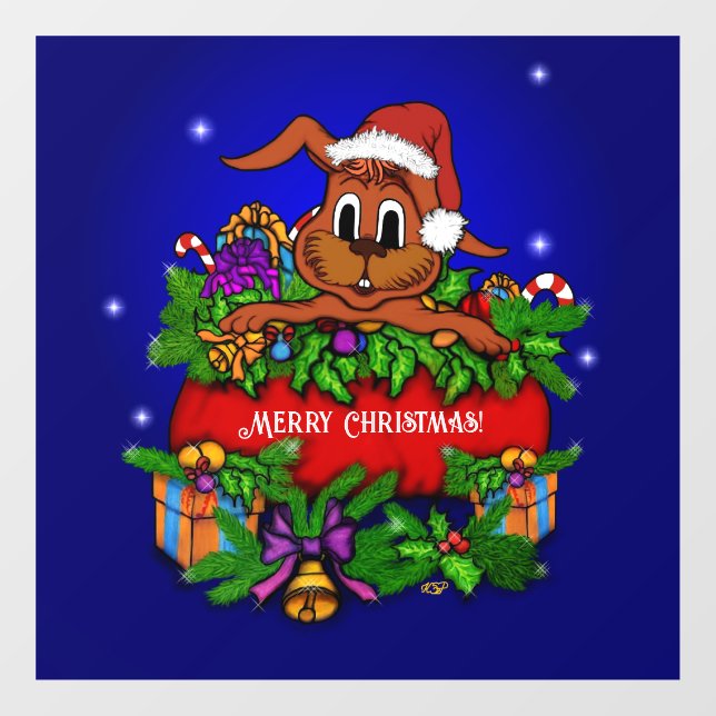 Christmas Rabbit Window Cling (Sheet)