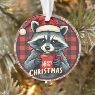 Christmas Raccoon Cocoa Cheer Ornament