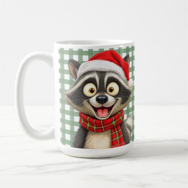 Christmas Raccoon Coffee Mug (Left)