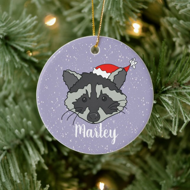 Christmas Racoon Ceramic Tree Decoration (Tree)