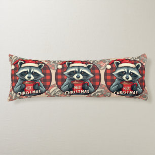 Christmas Racoon Cocoa Cheer Body Cushion