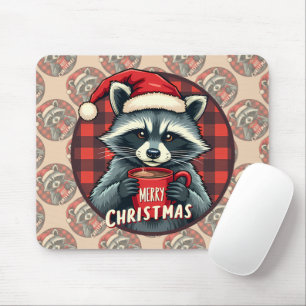 Christmas Racoon Cocoa Cheer Mouse Mat