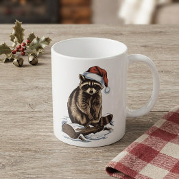 Christmas Racoon Coffee Mug
