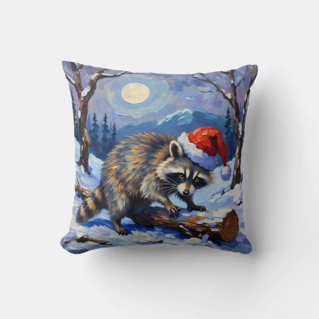 Christmas Racoon Cushion (Front)