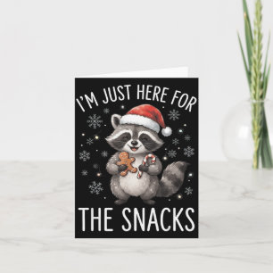 Christmas Racoon Here For The Snacks Funny Gift Card