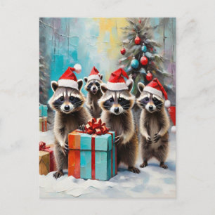Christmas Racoon Lover Holiday Postcard