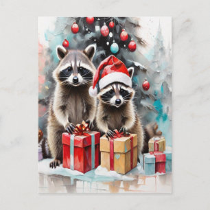 Christmas Racoon Lover  Holiday Postcard