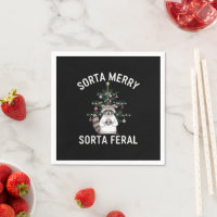 Christmas Racoon Sorta Merry Sorta Feral Xmas