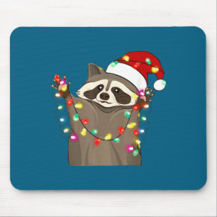 Christmas Racoon Swea,funny Christmas Lights Racco Mouse Mat