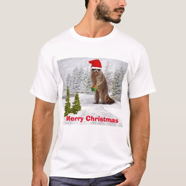 Christmas Racoon T-Shirt (Front)