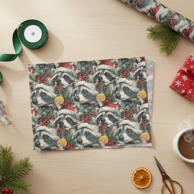 Christmas Racoon  Tissue Paper (Creator Uploaded)