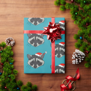 Christmas Racoon Wrapping Paper