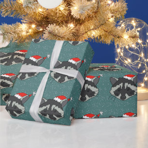 Christmas Racoon Wrapping Paper