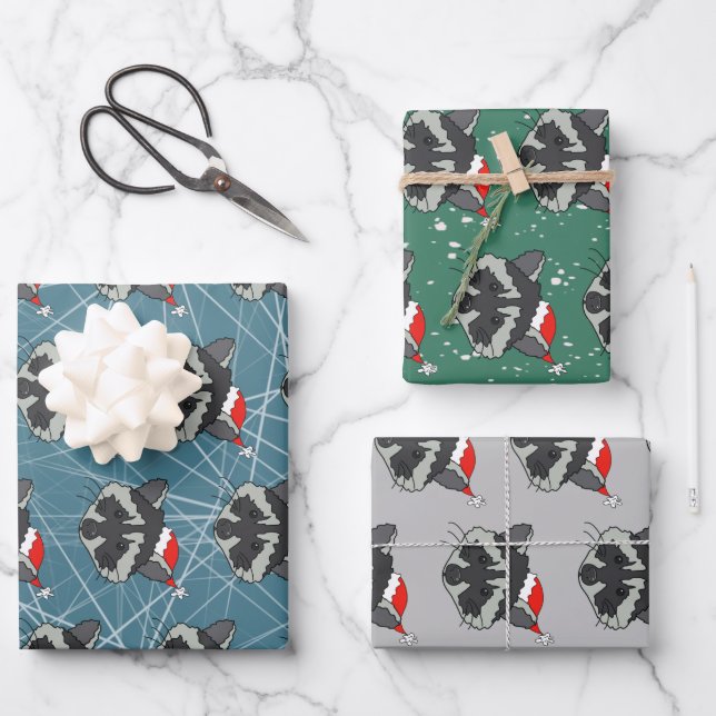 Christmas Racoon  Wrapping Paper Sheet (Front)