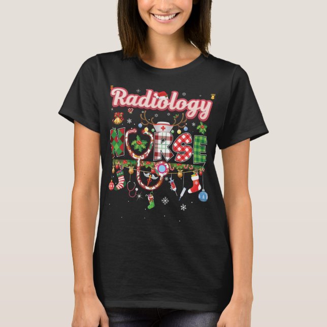 Christmas Radiology Nurse Reindeer Xmas Ornament S T-Shirt (Front)