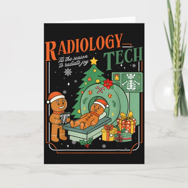 Christmas Radiology Tech Funny Gingerbread Man Rad Card (Front)