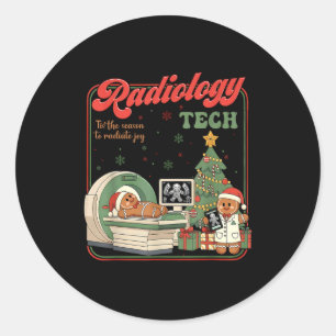 Christmas Radiology Tech Funny Gingerbread Man Rad Classic Round Sticker