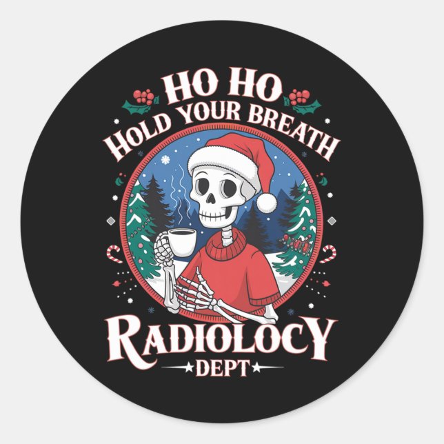 Christmas Radiology Tech Skeleton Xray Tech Ct Mri Classic Round Sticker (Front)