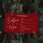 Christmas Raffle Enter to Win Business Logo Ticket<br><div class="desc">Christmas Enter to Win tickets in festive red and gold colours with space for your logo on the back. Featuring trendy fonts and a simple holiday design, this business raffle ticket is perfect to use for your Christmas or Winter prize draw. Whether it's a company or private function, this ticket...</div>