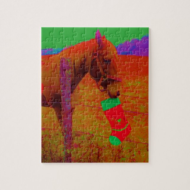 Christmas Rainbow Horse Jigsaw Puzzle (Vertical)