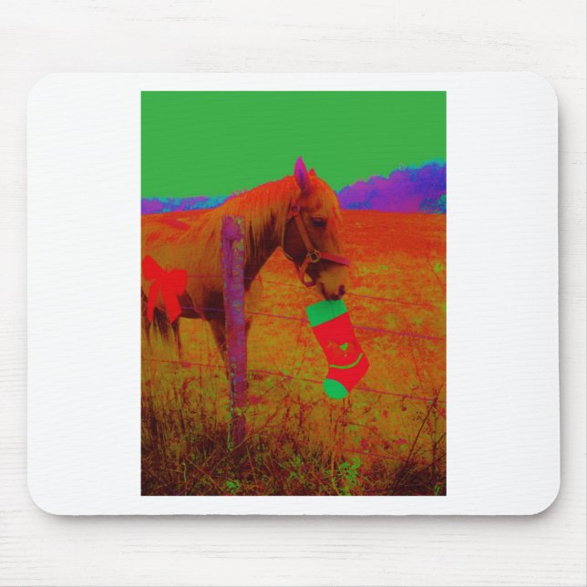 Christmas Rainbow Horse Mouse Mat (Front)