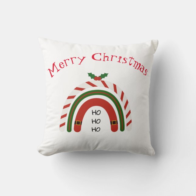 Christmas Rainbow Let it Snow   Cushion (Front)