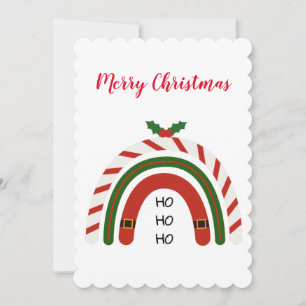 Christmas Rainbow Let it Snow Flat Holiday Card