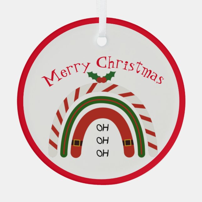 Christmas Rainbow Let it Snow Ornament (Back)